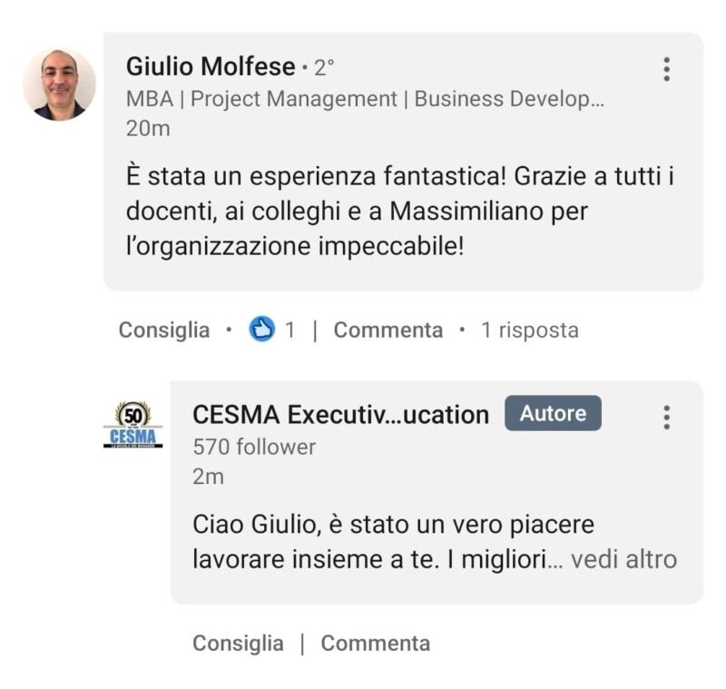 Giulio Molfese - Executive Master in Business Administration & Project Management